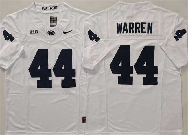 Mens Penn State Nittany Lions #44 Davis Warren White 2024 F.U.S.E. Stitched Jersey